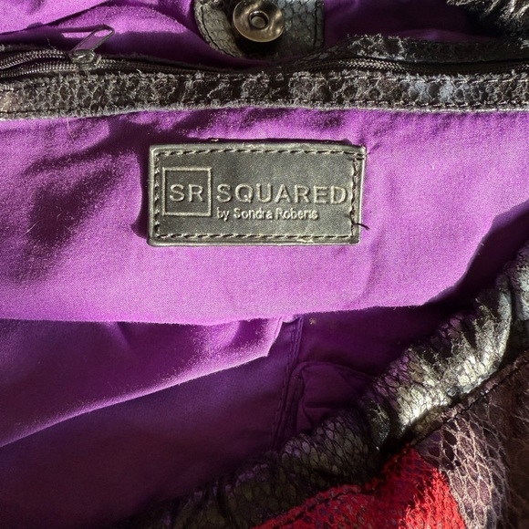 SANDRA Roberts Faux Snakeskin Shoulder Bag - Picture 2 of 3